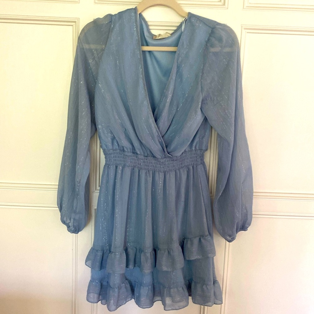 Altar’d state blue dress size M. Has silver highlights in the fabric